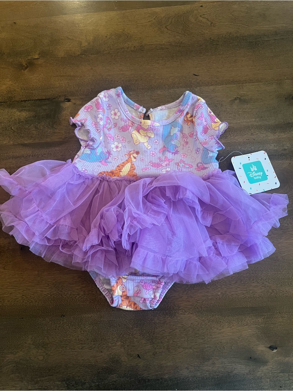 Disney Baby Winnie the Pooh Tigger Piglet Tulle Tutu Bodysuit Dress 3-6M NWT